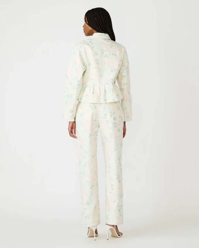 Sloan blommig jacka i persikabeige