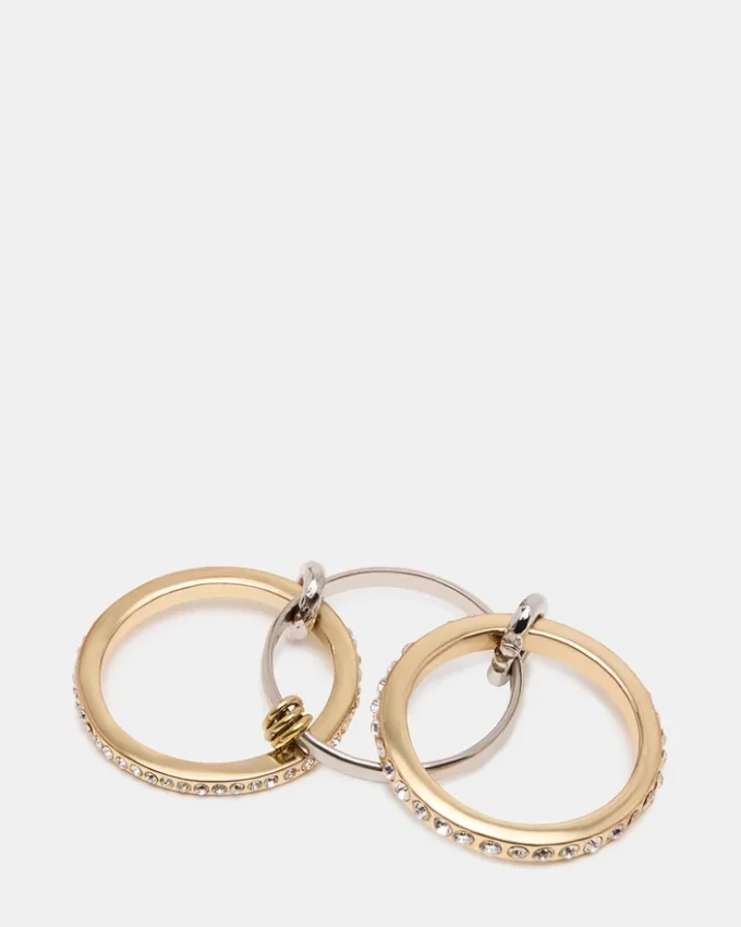 Stacked Rhinestone Ring Gold Multi Stacked Rhinestone Ring Gold Multi