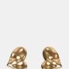 Strukturerade hjärtformade örhängen i guld Strukturerade hjärtformade örhängen i guld