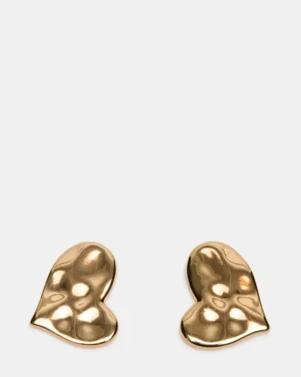 Strukturerade hjärtformade örhängen i guld