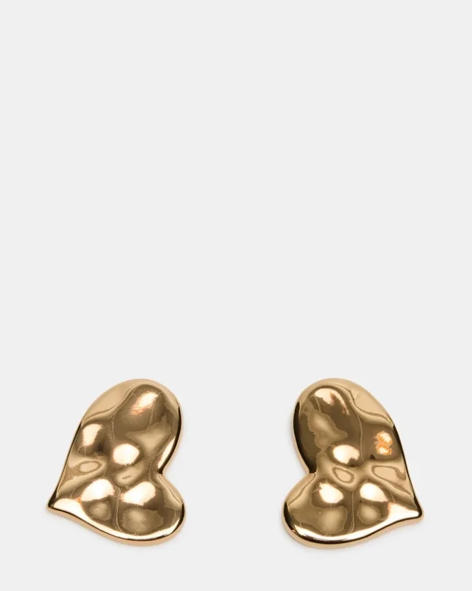 Strukturerade hjärtformade örhängen i guld Strukturerade hjärtformade örhängen i guld