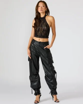 Veganläder Duo Pant Black