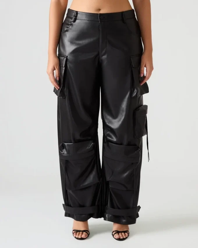 Veganläder Duo Pant Black