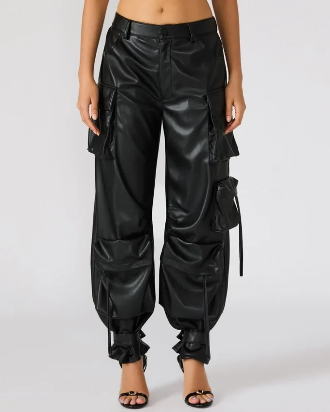 Veganläder Duo Pant Black