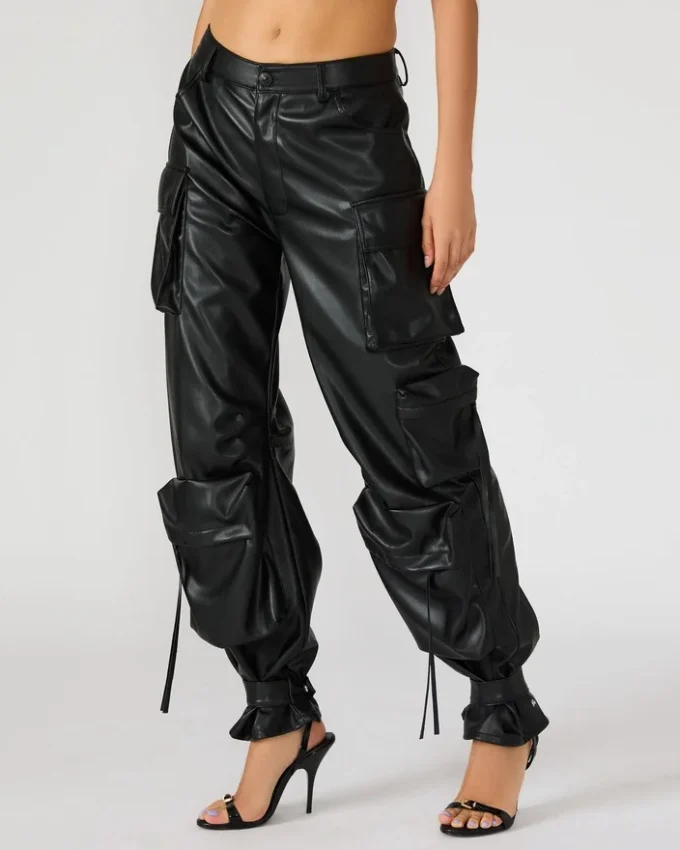 Veganläder Duo Pant Black